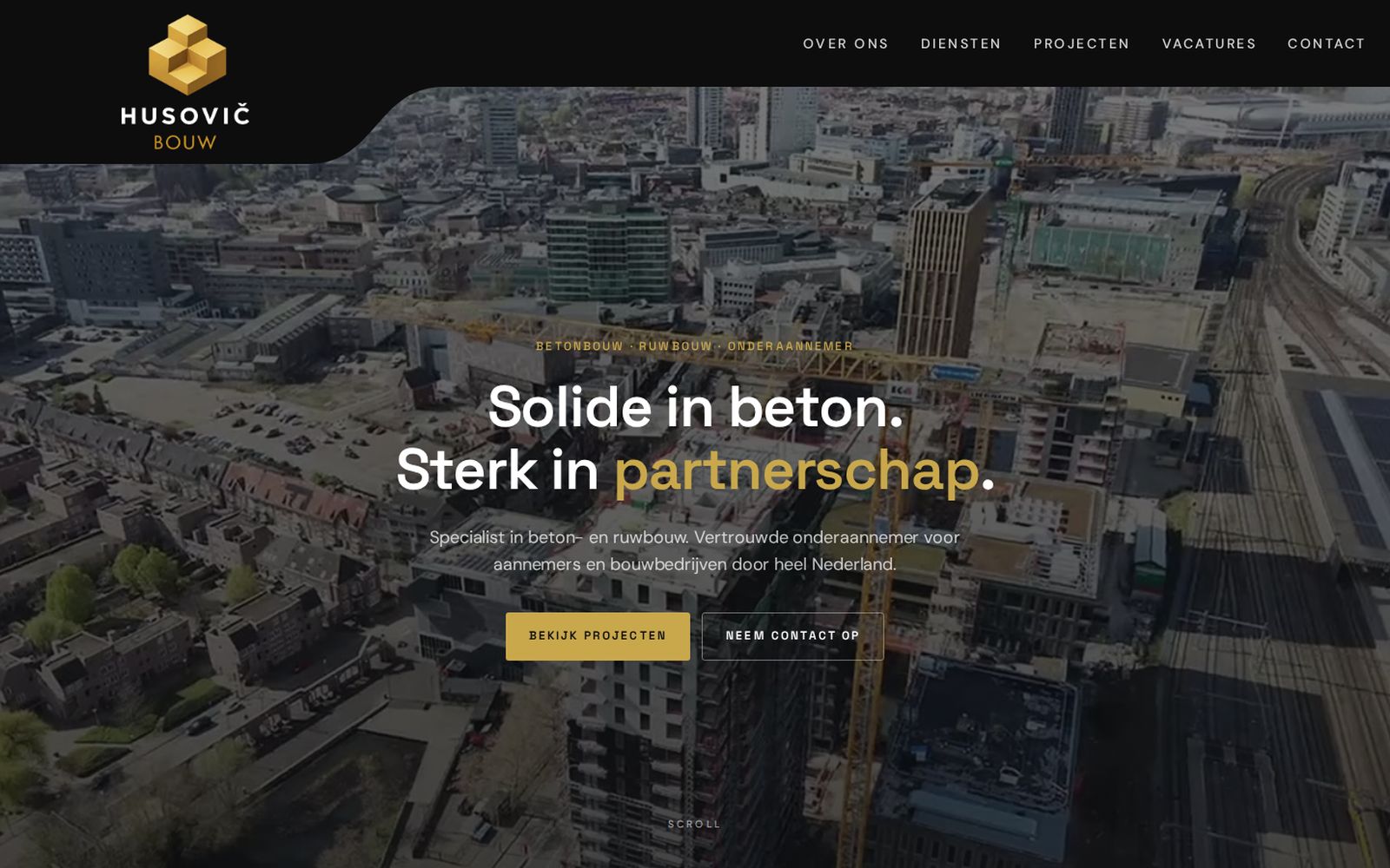 Husovic Bouw project interface